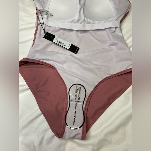 Catherine Malandrina One Piece ruching side swim thank style Size M Mesa Rose - Picture 5 of 5